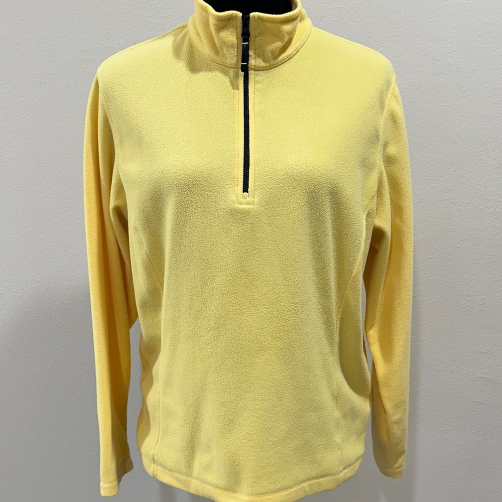 Lands' End Yellow Quarter-Zip Fleece Top